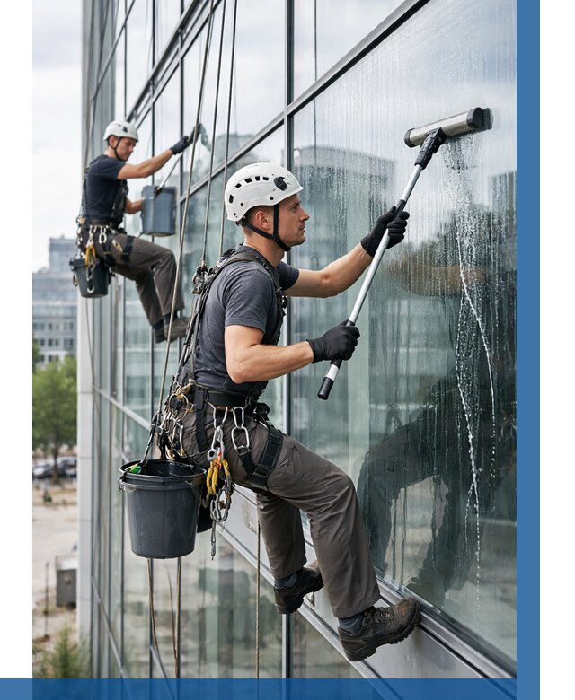 Мойка витражей альпинистами в Тихорецке от 721 р. под ключ|ВЫСОТНИК-Тхр