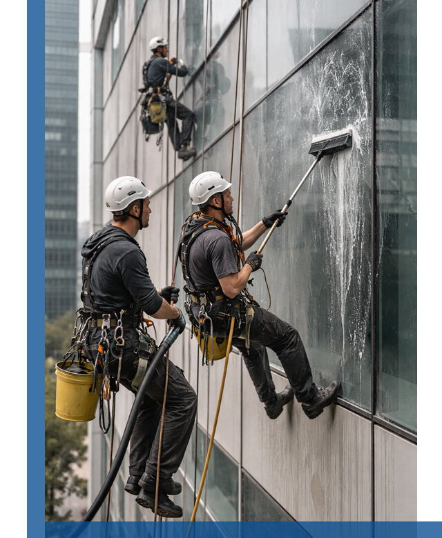 Профессиональная высотная мойка фасадов зданий в Тихорецке