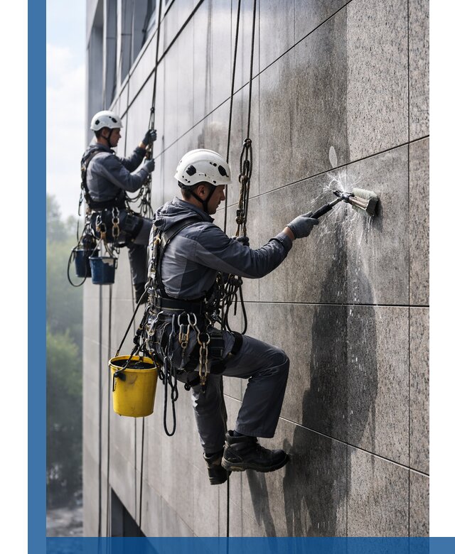 Профессиональная мойка фасада из керамогранита в Тихорецке