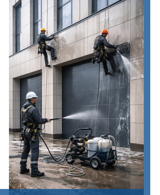 Послестроительная мойка фасада в Тихорецке от 309 р. | ВЫСОТНИК-Тхр