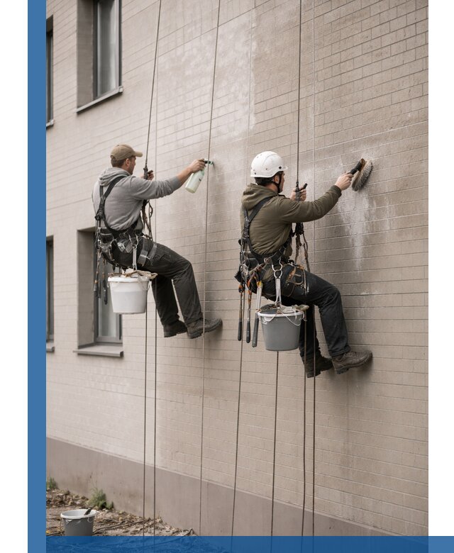 Удаление высолов с фасада зданий в Тихорецке без повреждений и следов