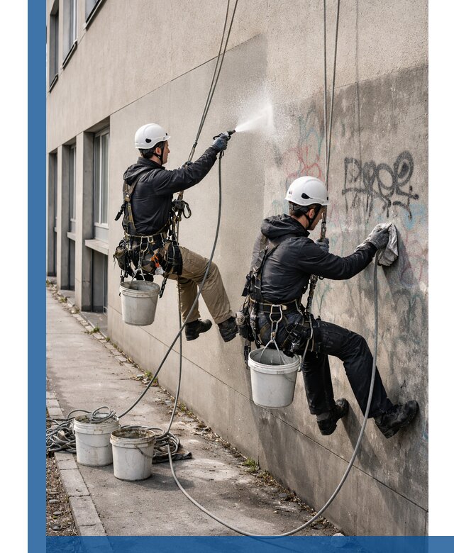 Антиграффити покрытие фасада с защитой от надписей в Тихорецке