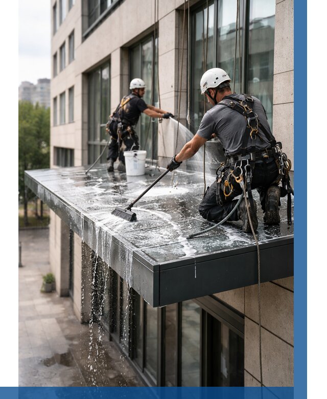 Мойка козырьков и навесов в Тихорецке от 3607 р. | ВЫСОТНИК-Тхр