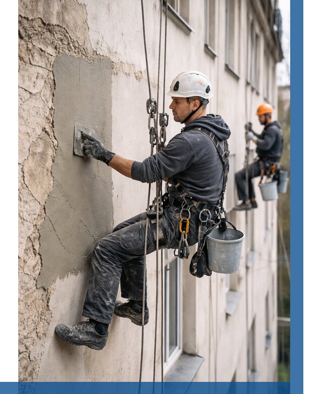 Восстановление штукатурки фасада в Тихорецке от 1237 р. | ВЫСОТНИК-Тхр