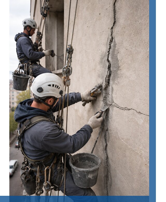 Заделка трещин на фасаде в Тихорецке от 928 р. | ВЫСОТНИК-Тхр