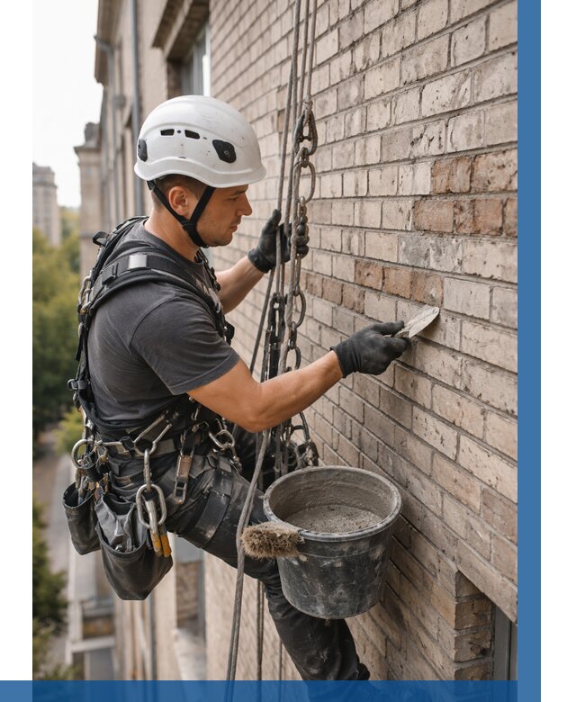 Ремонт кирпичной кладки фасада в Тихорецке от 1855 р. | ВЫСОТНИК-Тхр