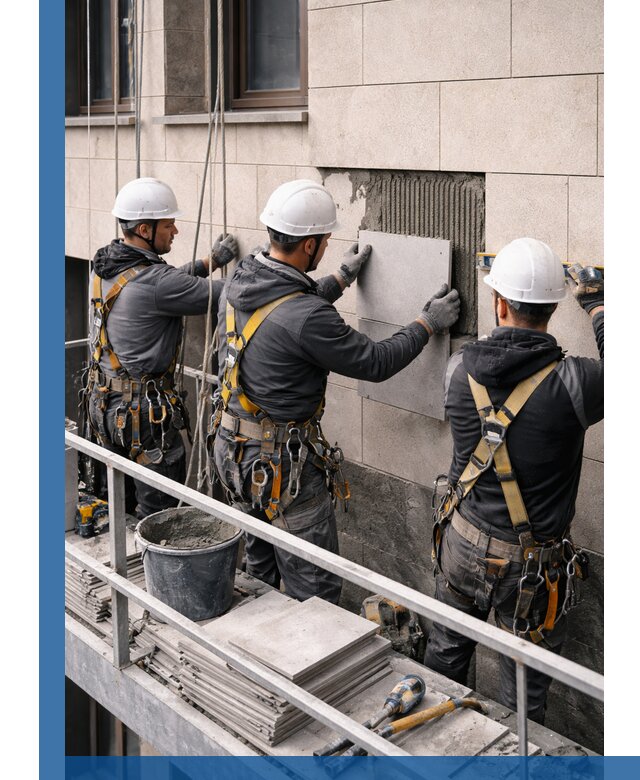 Ремонт облицовки фасада плиткой в Тихорецке с гарантией