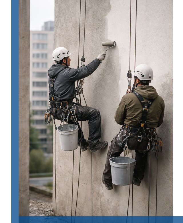 Покраска фасадов высотными альпинистами в Тихорецке с гарантией