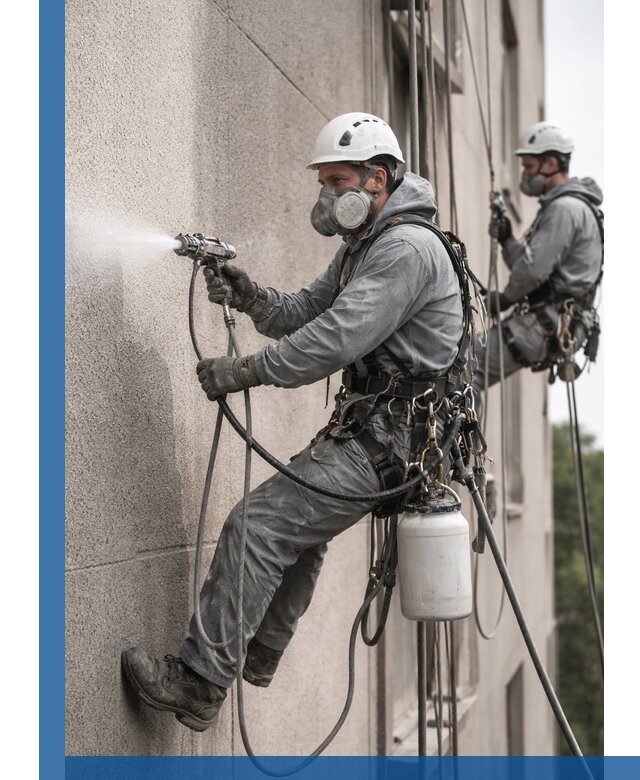 Безвоздушная покраска фасадов зданий в Тихорецке профессионально