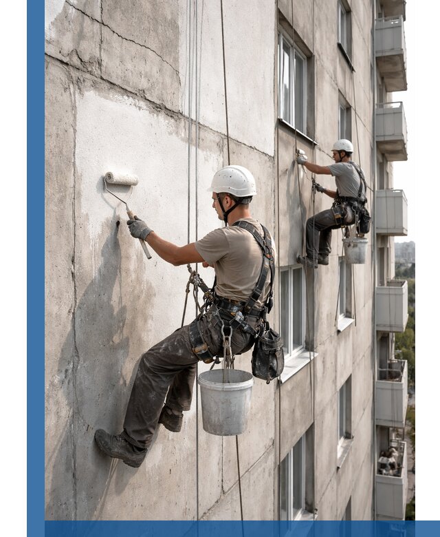 Покраска бетонного фасада в Тихорецке для жилых и промышленных объектов