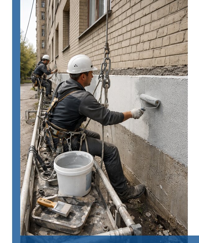 Окраска цоколя здания в Тихорецке профессионально и надежно