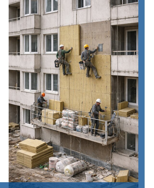 Утепление фасада минватой в Тихорецке от 1546 р. | ВЫСОТНИК-Тхр