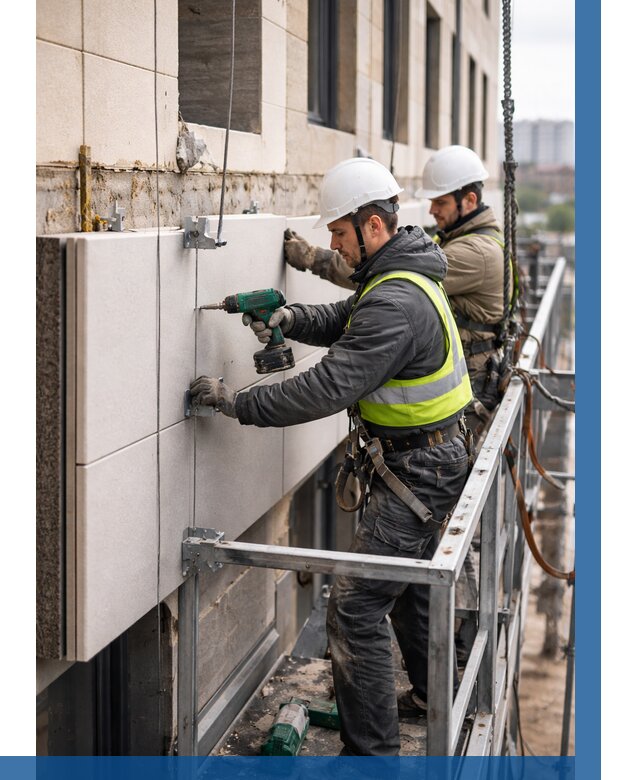 Монтаж фасадных термопанелей в Тихорецке от 1546 р. | ВЫСОТНИК-Тхр