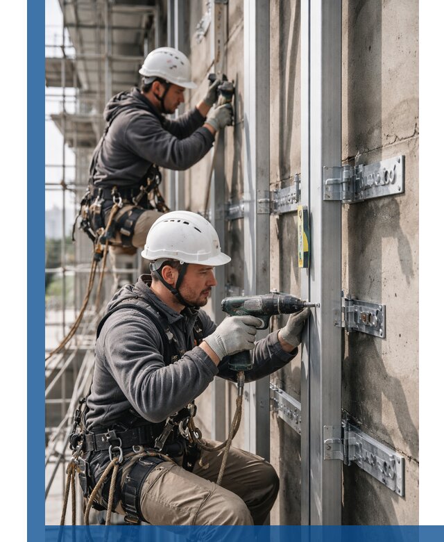 Монтаж и крепление подсистемы вентфасада в Тихорецке