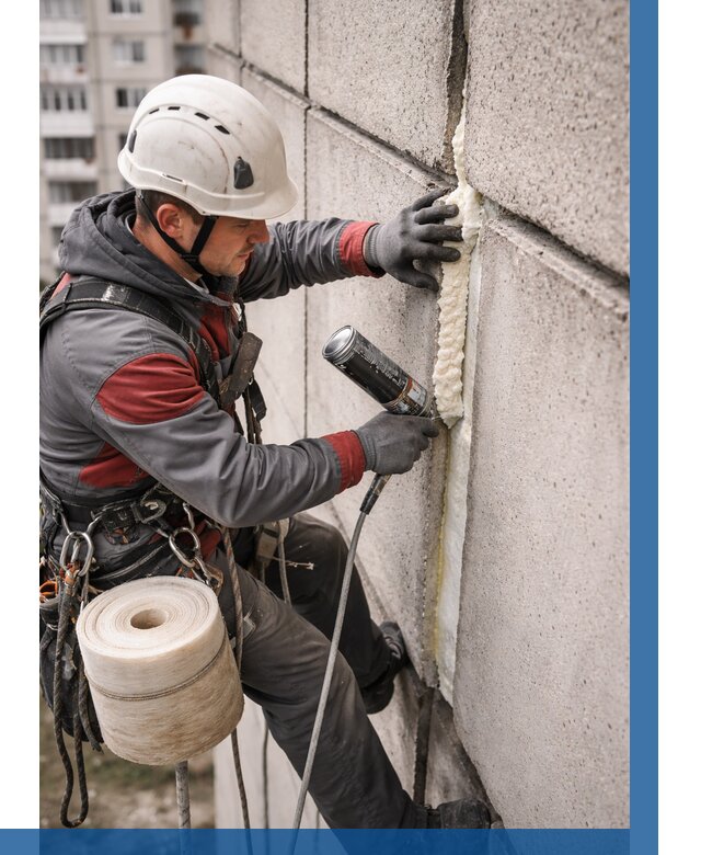 Утепление межпанельных швов в Тихорецке от 721 р. | ВЫСОТНИК-Тхр