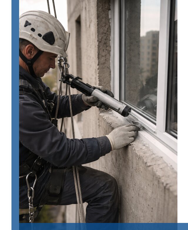 Герметизация оконных швов снаружи в Тихорецке профессионально