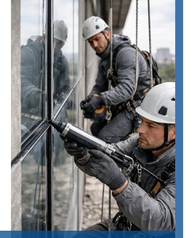 Герметизация витражных швов в Тихорецке от 670 р. | ВЫСОТНИК-Тхр