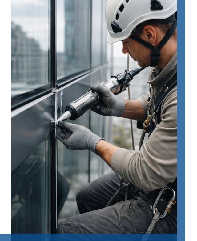 Герметизация стыков витража в Тихорецке от 1237 р. | ВЫСОТНИК-Тхр