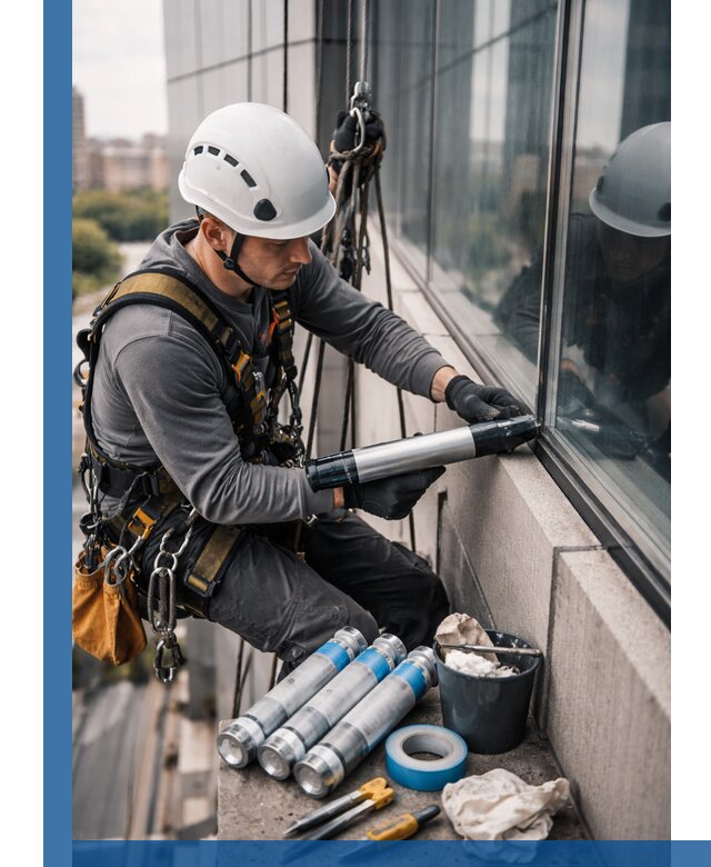 Герметизация стыков витража в Тихорецке для герметичных фасадов