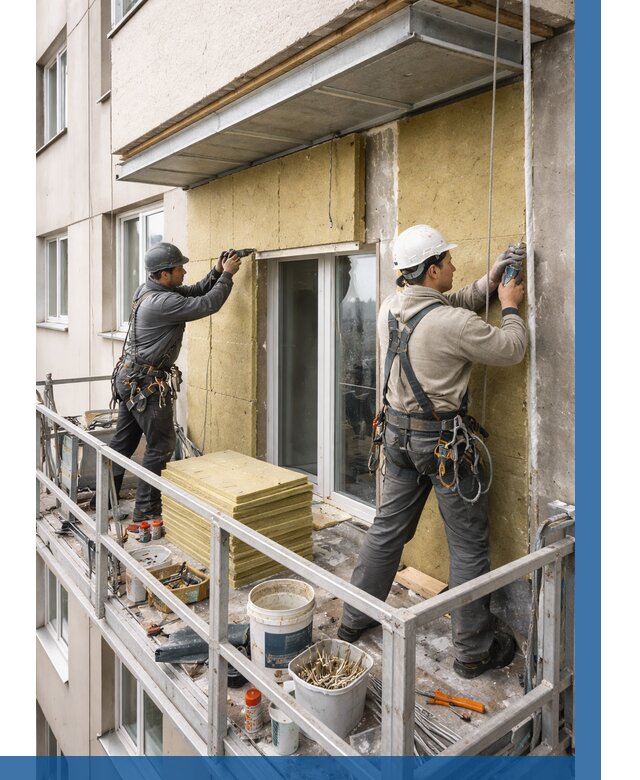 Утепление балкона снаружи в Тихорецке от 1649 р. под ключ ВЫСОТНИК-Тхр