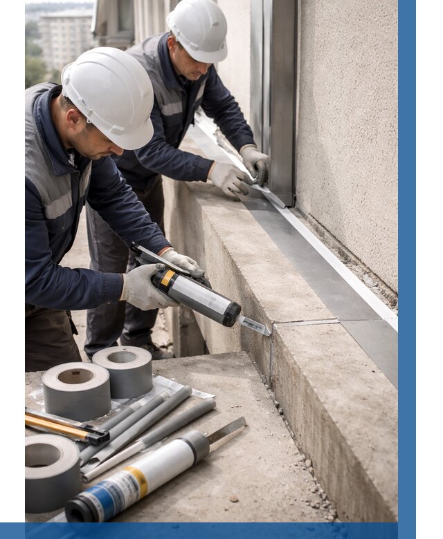 Герметизация примыкания балкона в Тихорецке от 4638 р. | ВЫСОТНИК-Тхр