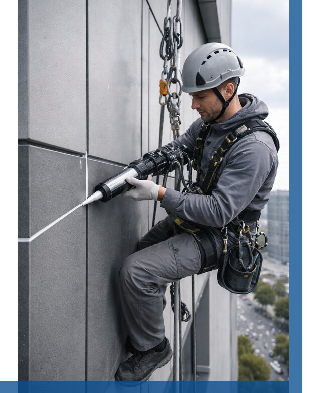 Герметизация стыков фасадных панелей в Тихорецке от 6700 р.| ВЫСОТНИК-Тхр