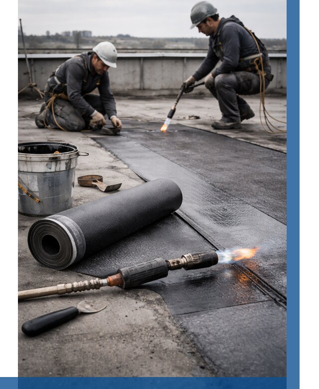 Ремонт рулонной кровли в Тихорецке от 670 р. | ВЫСОТНИК-Тхр