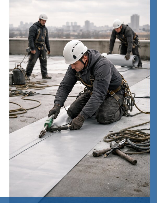 Ремонт мембранной кровли в Тихорецке от 1855 р./м2 | ВЫСОТНИК-Тхр