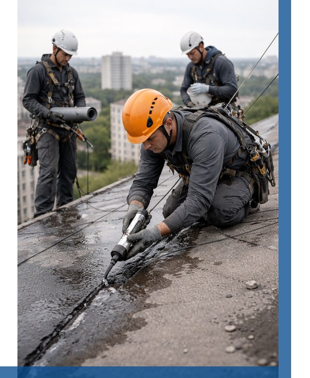 Устранение протечек кровли в Тихорецке от 12368 р. | ВЫСОТНИК-Тхр