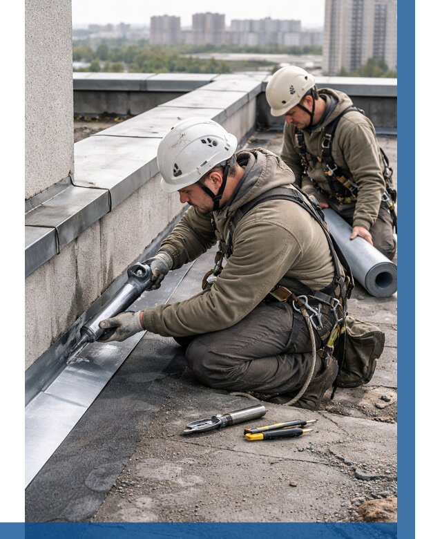 Ремонт кровельных примыканий в Тихорецке от 1237 р. | ВЫСОТНИК-Тхр