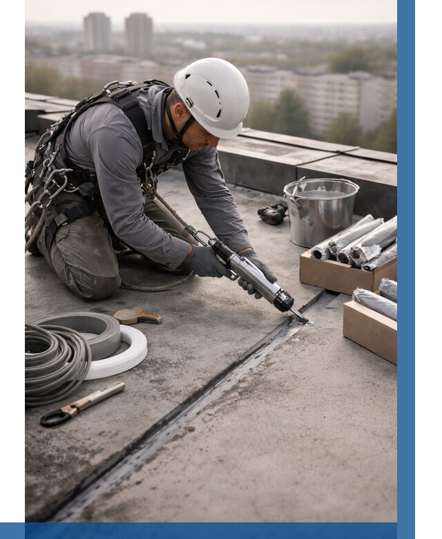 Герметизация швов кровли в Тихорецке от 464 р./м2 | ВЫСОТНИК-Тхр