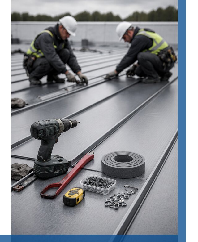 Монтаж фальцевой кровли в Тихорецке от 1855 р. | ВЫСОТНИК-Тхр