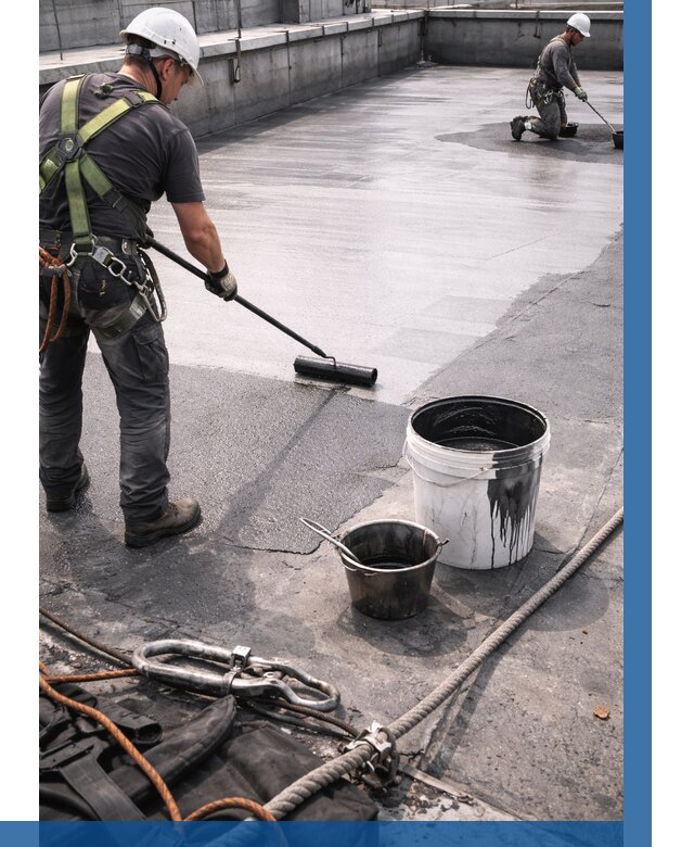 Гидроизоляция кровли жидкой резиной в Тихорецке от 515 р. | ВЫСОТНИК-Тхр