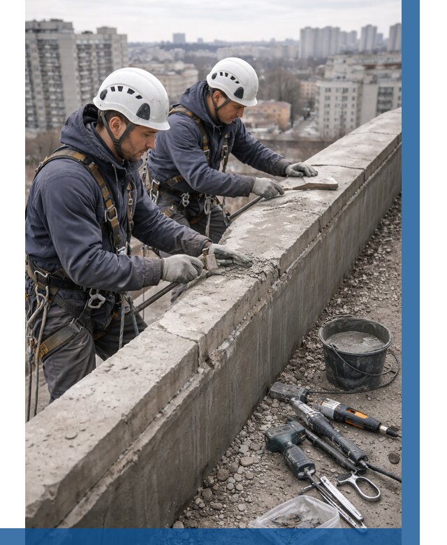 Ремонт парапета на кровле в Тихорецке от 1546 р. | ВЫСОТНИК-Тхр