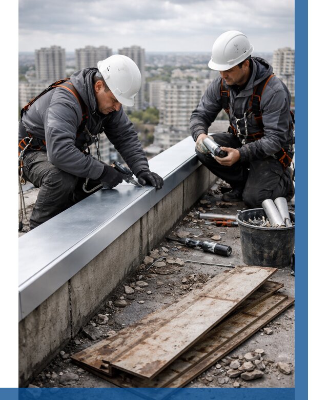 Замена парапетных крышек под ключ в Тихорецке от 1237 р. | ВЫСОТНИК-Тхр