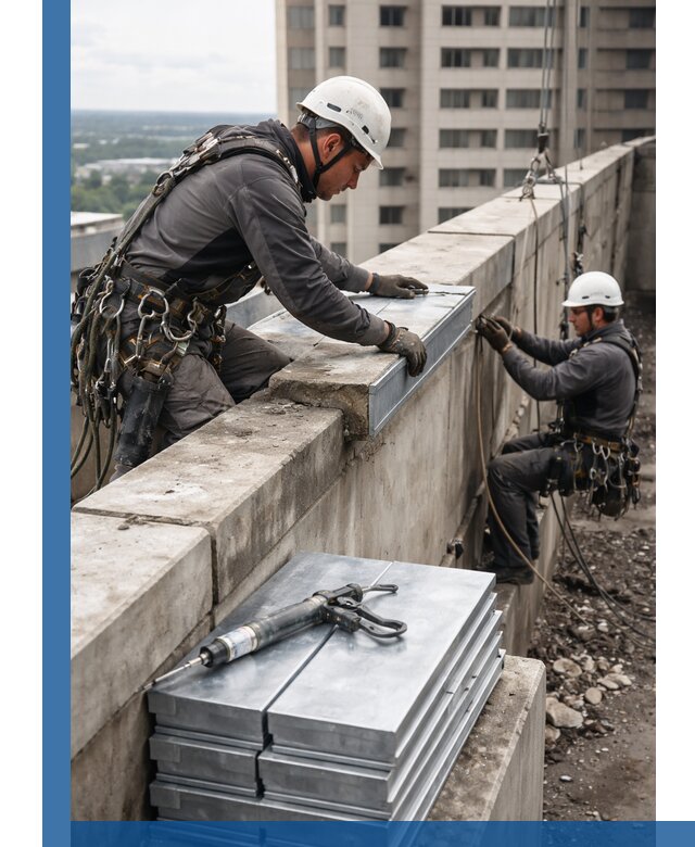 Замена парапетных крышек и установка новых в Тихорецке