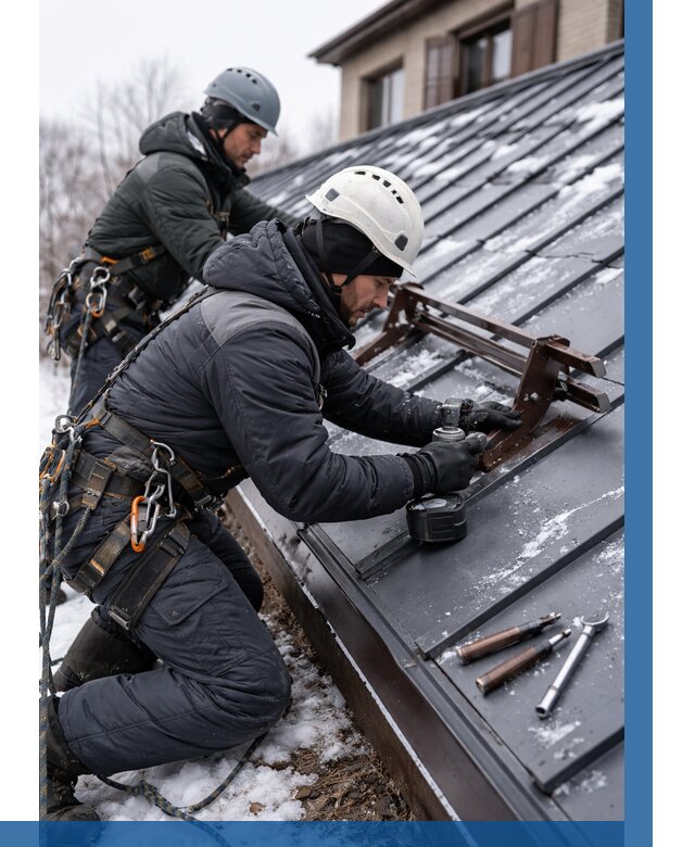 Монтаж снегозадержателей в Тихорецке от 464 р. | ВЫСОТНИК-Тхр