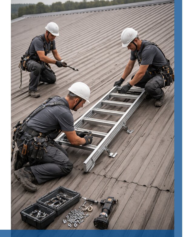 Монтаж кровельной лестницы в Тихорецке от 4638 р. | ВЫСОТНИК-Тхр