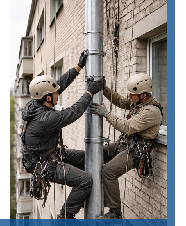 Замена водосточных труб в Тихорецке от 6700 р. | ВЫСОТНИК-Тхр