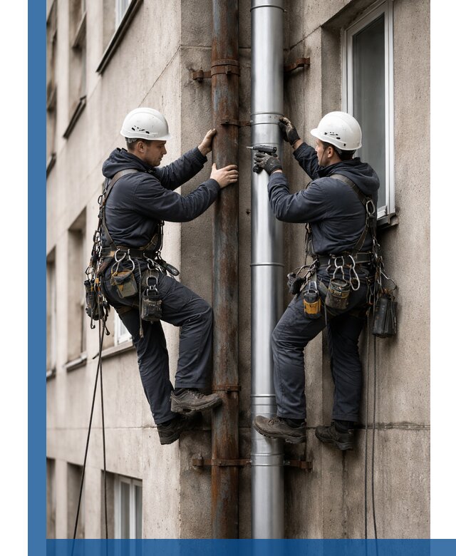 Замена водосточных труб в Тихорецке: монтаж и демонтаж под ключ