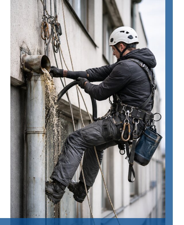 Прочистка водосточных труб в Тихорецке от 3607 р. | ВЫСОТНИК-Тхр