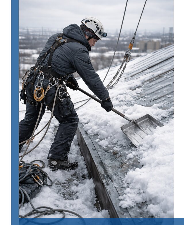 Профессиональная очистка кровли от снега и наледи в Тихорецке