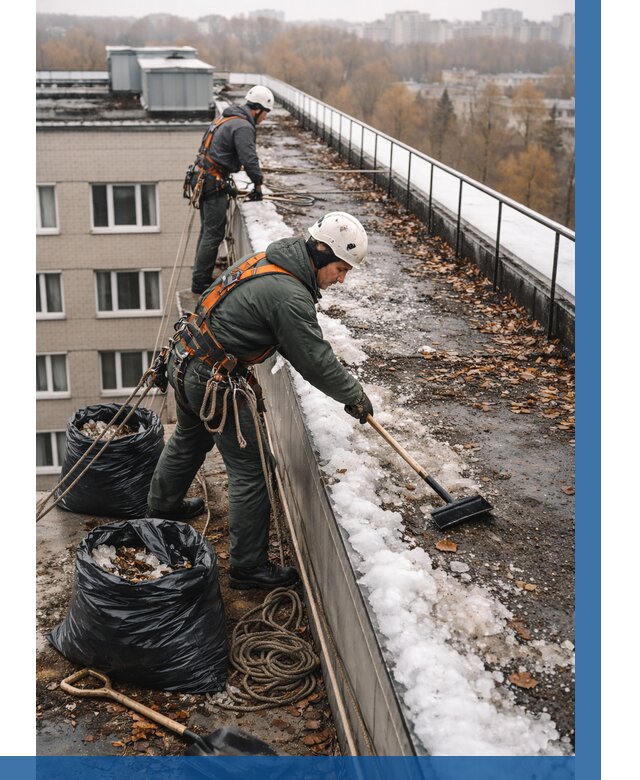 Очистка кровли по периметру в Тихорецке от 567 р. | ВЫСОТНИК-Тхр