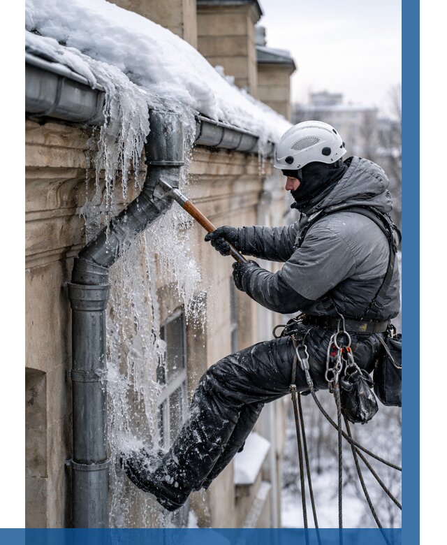 Очистка водостоков от льда в Тихорецке от 3607 р. | ВЫСОТНИК-Тхр