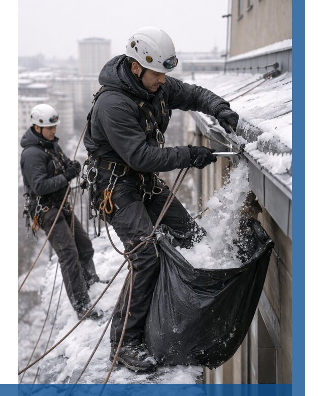 Аварийная очистка крыши в Тихорецке под ключ от 309 р. | ВЫСОТНИК-Тхр