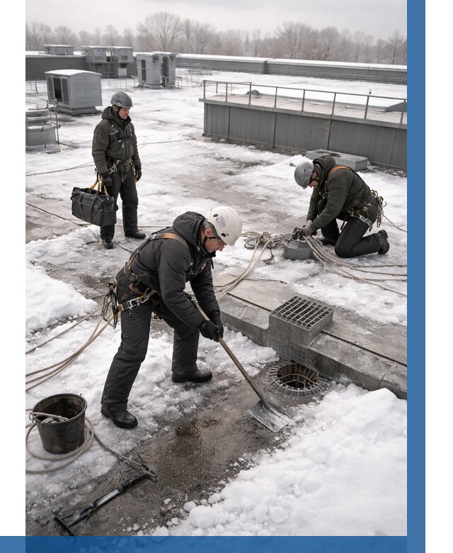 Абонентское обслуживание кровли зимой в Тихорецке от 8246 р. | ВЫСОТНИК-Тхр