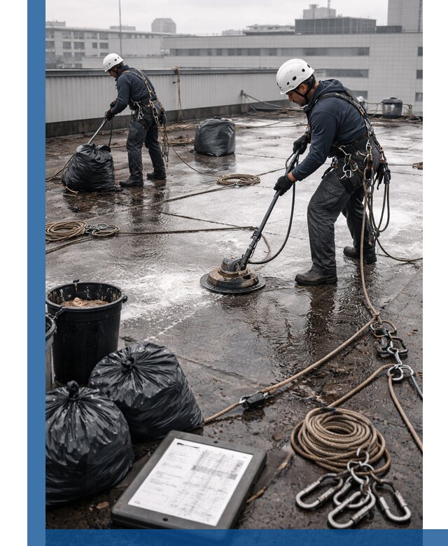 Плановая очистка кровли по графику в Тихорецке для безопасности