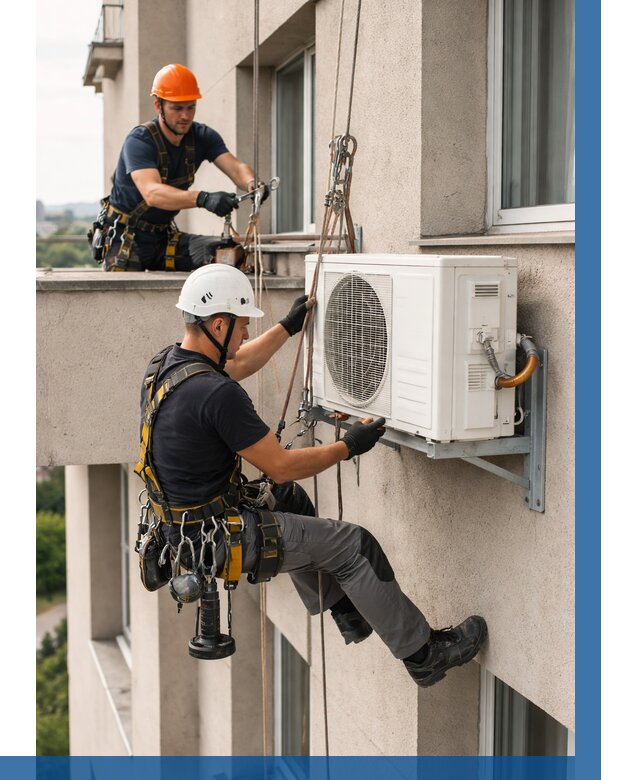 Монтаж внешнего блока кондиционера в Тихорецке от 6700 р. | ВЫСОТНИК-Тхр