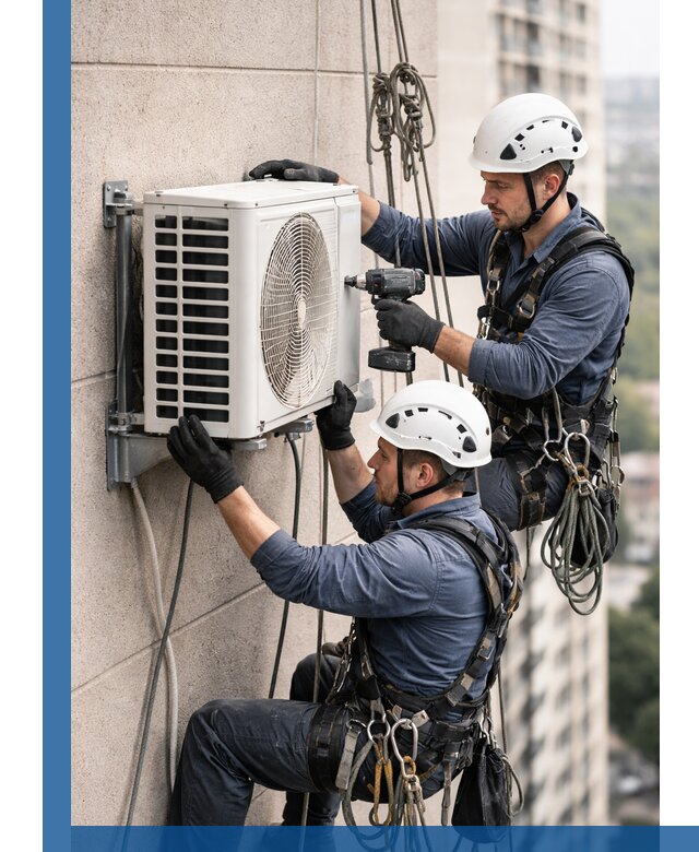 Монтаж внешнего блока кондиционера в Тихорецке установка и крепление