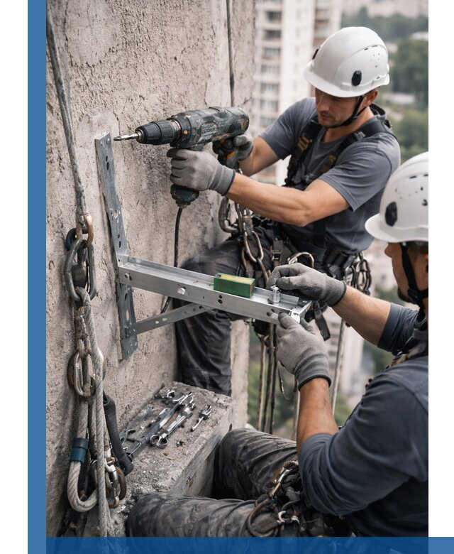 Установка кронштейнов кондиционера и крепежа в Тихорецке